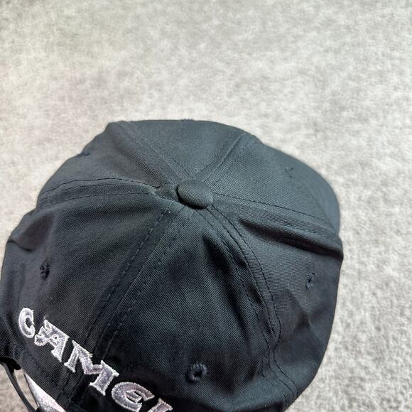 VINTAGE Camel Cigarettes Hat Mens OS Black White Joe Camel Snapback Cap 90s - Picture 7 of 10